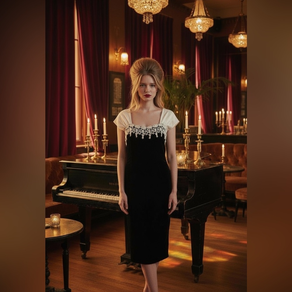 Amici Vintage velvet lace dress